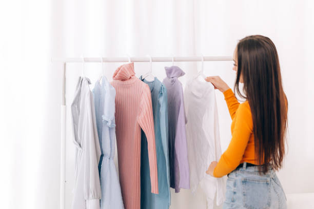 istock Girl chooses clothes 1218283831