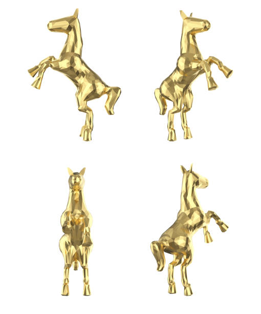 istock Set of polygonal horses 1218284719