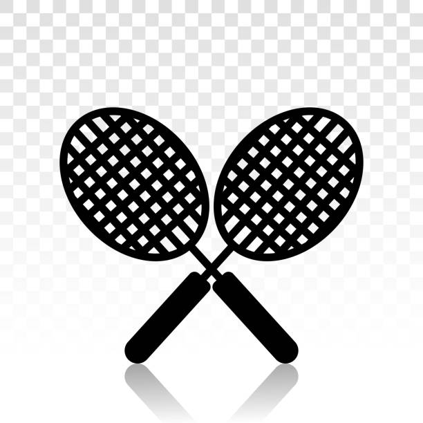 illustrations, cliparts, dessins animés et icônes de badminton raquette vector icônes plates pour les applications sportives et les sites web - tennis racket ball isolated