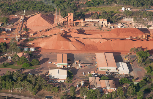 mining bauxite at Weipa in  Cape York,  Queensland  Australia.