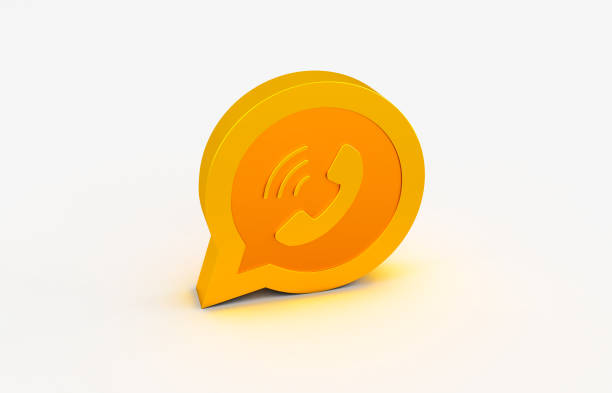 istock 3d rendering  of whatsapp golden logo isolated on white background 1218302263