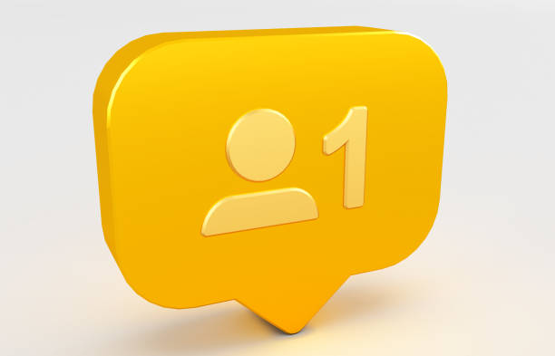 istock 3D rendering of Social media notification icon. follow icon. 1218302273