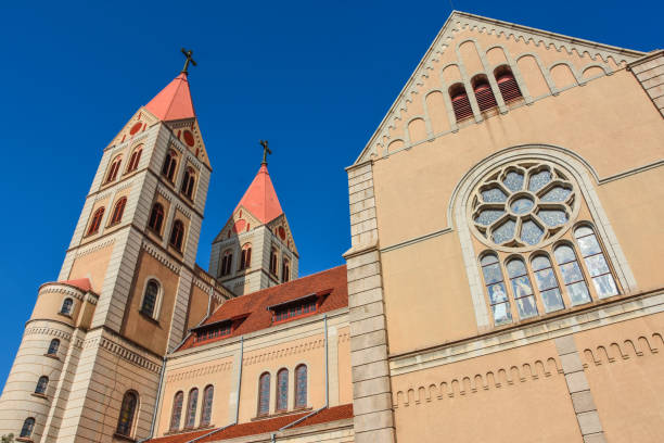 St. Michael's Cathedral  is a Catholic church in Qingdao , Shandong Province, China and is the seat of the Bishop of the Roman Catholic Diocese of Qingdao.