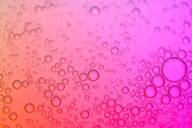 Photo of Oil bubbles on colourful background