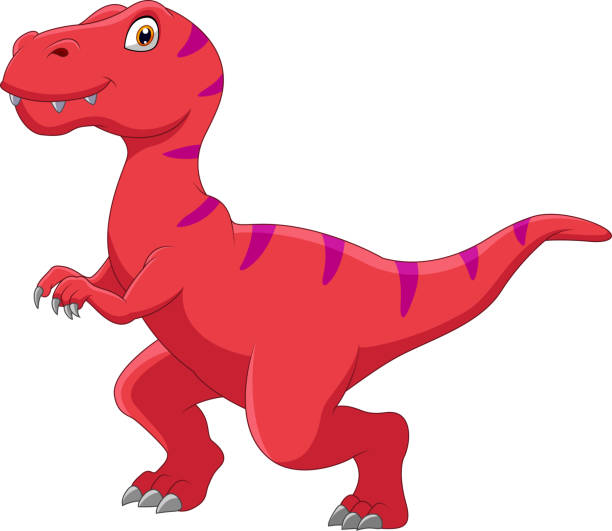 Cute Cartoon T Rex A Walking Stock Illustration - Download Image Now -  Dinosaur, Cartoon, Illustration - iStock