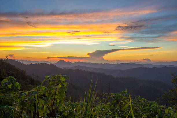 istock Impressive scenery during sunset from Kiew Lom viewpoint,Pang Mapa districts,Mae Hong Son,Northern Thailand. 1218314990