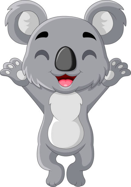 ilustraciones, imágenes clip art, dibujos animados e iconos de stock de dibujos animados koala divertido un standing - stuffed animal toy koala australia