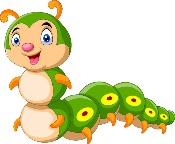 ilustrações de stock, clip art, desenhos animados e ícones de cute cartoon caterpillar a smile - caterpillar isolated white background insect