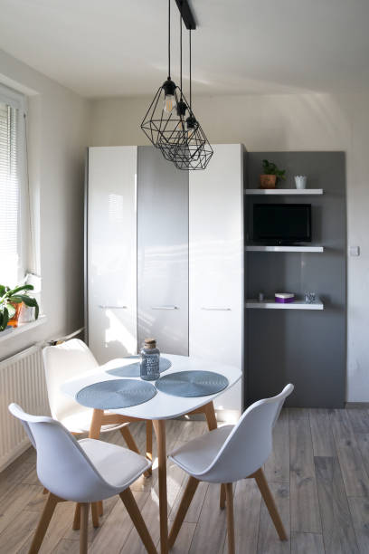 istock Scandinavian, Minimalism Home. White Kitchen Design. 1218318232