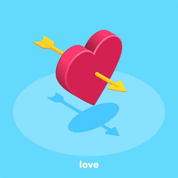 сердце со стрелкой значок - cupid love red affectionate stock illustrations