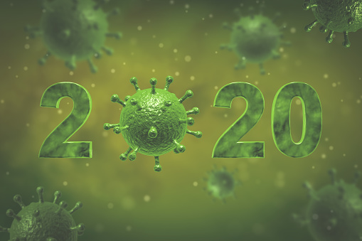 COVID - 19 Corona virus 2020 - 3d rendered image