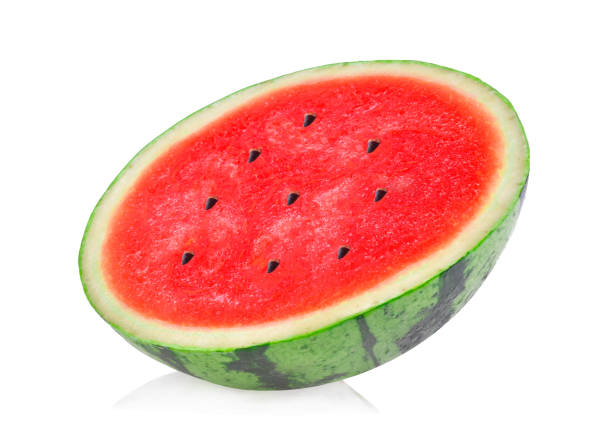 istock A half of watermelon isolated on white background. 1218320294