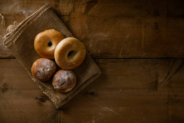 istock Breads and bagels on burlap sack. 1218321746