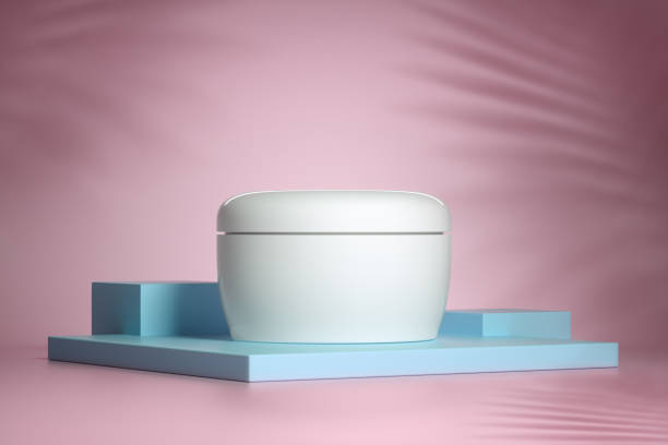 istock Cosmetic background for product presentation. pink background with shadow. Minimal geometric shape. Modern design. 3D render, 3D illustration. 1218322583