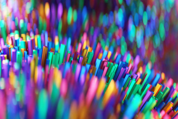 istock Creative design, colorful abstract background, field and z crystals. Futuristic shape, modern design. 3D render, 3D illustration. 1218323694