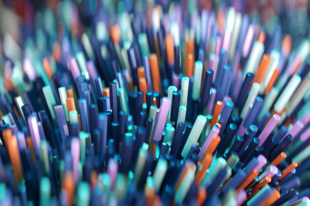 istock Creative design, colorful abstract background, field and z crystals. Futuristic shape, modern design. 3D render, 3D illustration. 1218323695