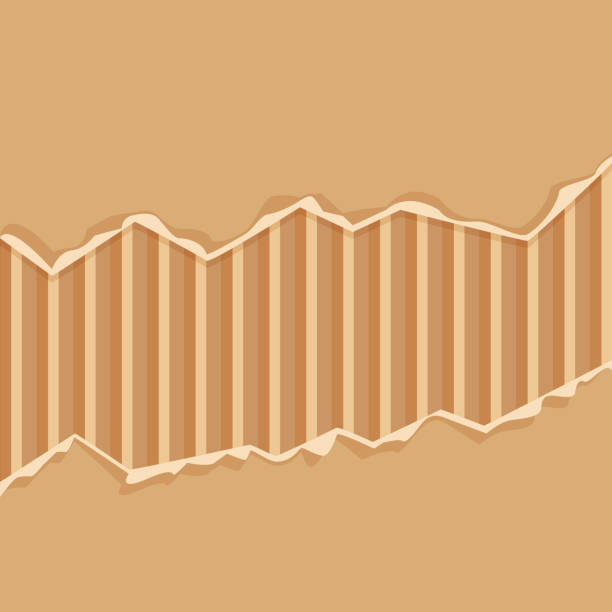 zerrissenkarton braun textur, kistenboxen strukturiert gerissen gerissen, beschädigte boxen konzept, karton zerrissen aus nächster nähe, gebrochen eitern gewellte box, gerissen karton braun für hintergrund, papier gerissen - rough backgrounds close up color image stock-grafiken, -clipart, -cartoons und -symbole