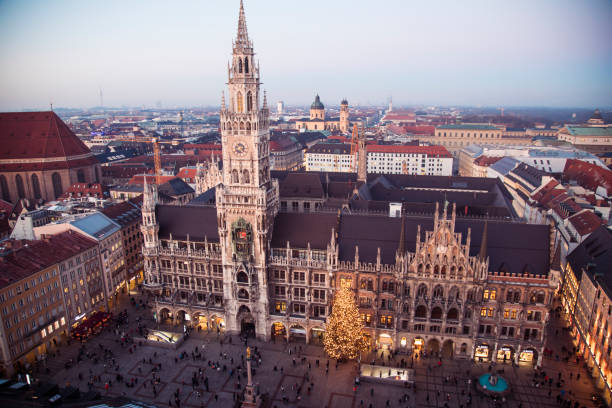 istock Panorama of Marienplatz square in Munich 1218326671