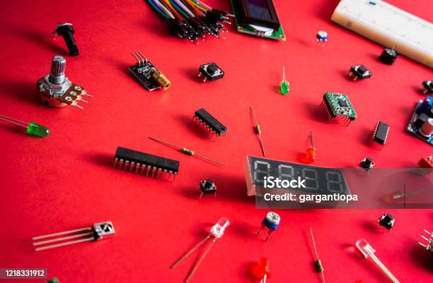 Components Top View Micro Electronics Opensource Hardware And Software Diy Components Over ...