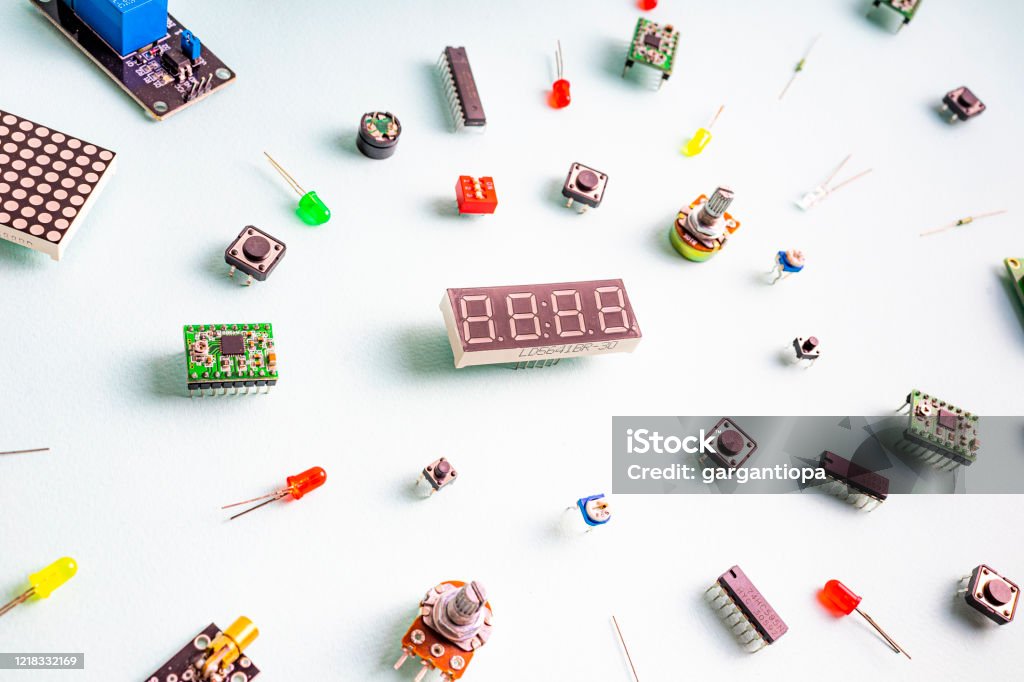 Components Top View Micro Electronics Opensource Hardware And Software Diy Components On A ...