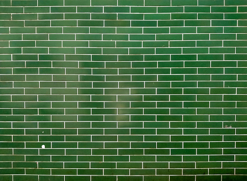 Gross green ceramic Tiles Brick wall texture architect interior material web backdrop background