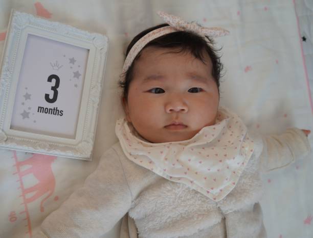 bebé de 3 meses - recién nacido 0 1 mes fotografías e imágenes de stock