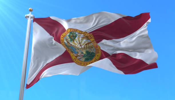 flaga stanu floryda, region stanów zjednoczonych - florida state zdjęcia i obrazy z banku zdjęć