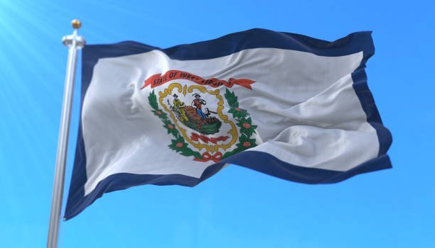 bandeira do estado da virgínia ocidental, região dos estados unidos da américa - virgínia estado dos eua - fotografias e filmes do acervo