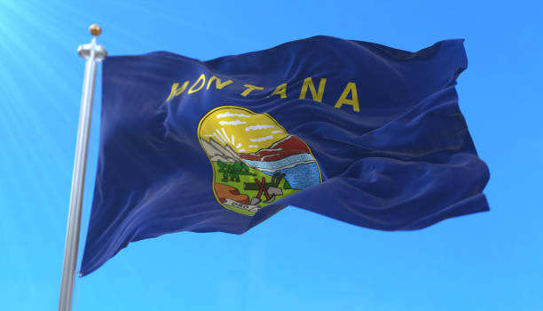 flaga stanu montana, region stanów zjednoczonych - brockton zdjęcia i obrazy z banku zdjęć