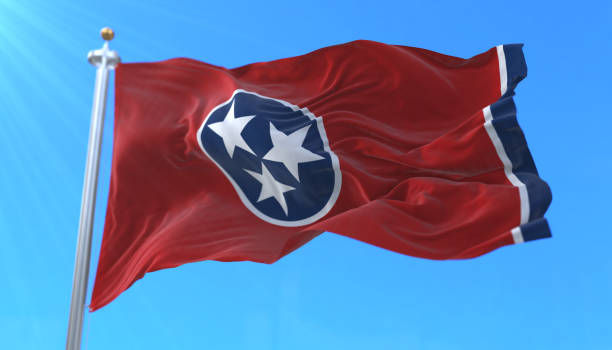 bandeira do estado do tennessee, região dos estados unidos - shelby - fotografias e filmes do acervo