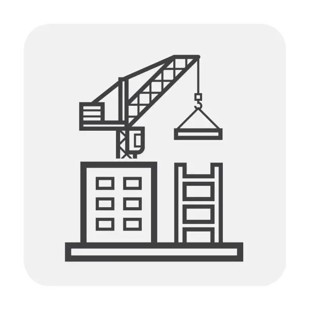 Vector illustration of tower crane icon