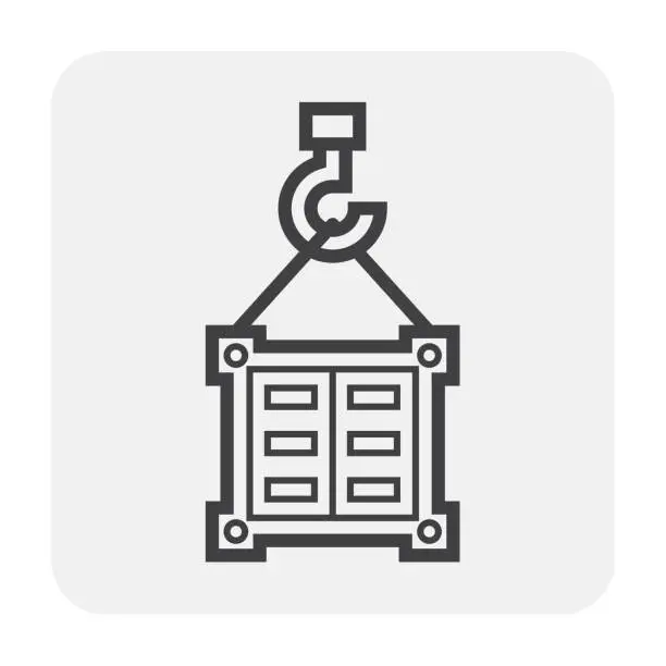 Vector illustration of cargo container icon