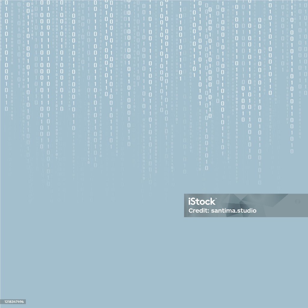Abstract Technology Background Binary Data And Streaming Binary Code ...
