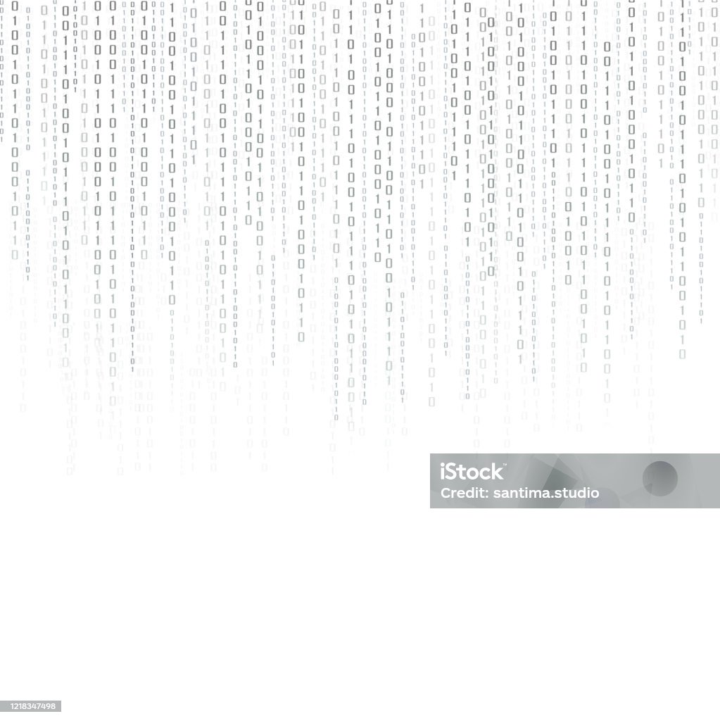 Abstract Technology Background Binary Data And Streaming Binary Code ...