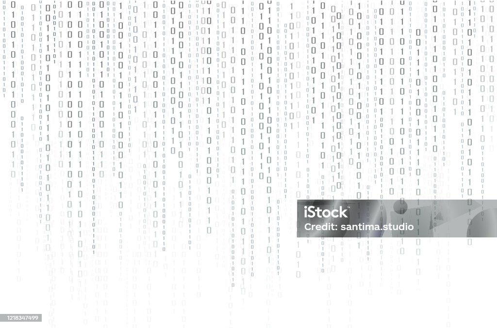 Abstract Technology Background Binary Data And Streaming Binary Code ...