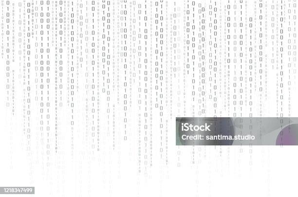 Abstract Technology Background Binary Data And Streaming Binary Code ...