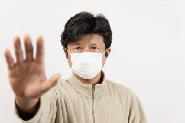 istock Men complaining of stopping virus invasion 1218354218