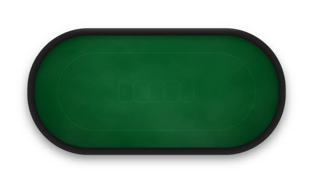 pokertisch aus grünem tuch isoliert auf weißem hintergrund. - poker stock-grafiken, -clipart, -cartoons und -symbole