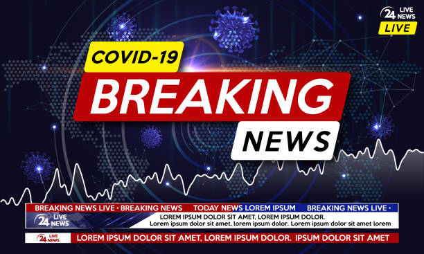 Background screen saver on breaking news. News of the coronavirus epidemic worldwide. Background screen saver on breaking news. News of the coronavirus epidemic worldwide. Vector illustration. news monitor stock illustrations