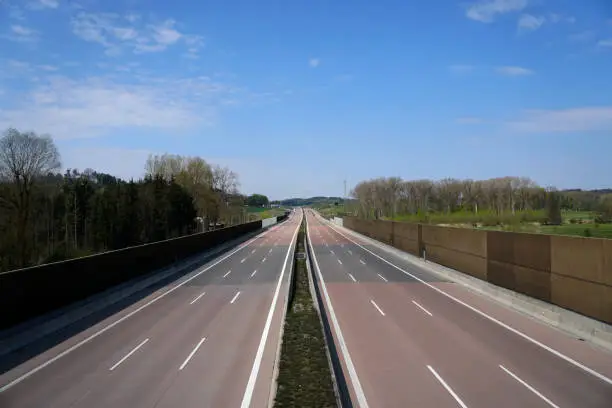German motorway without cars due to shutdown