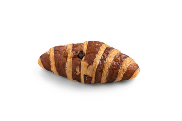 istock chocolate Croissant on white background 1218362284