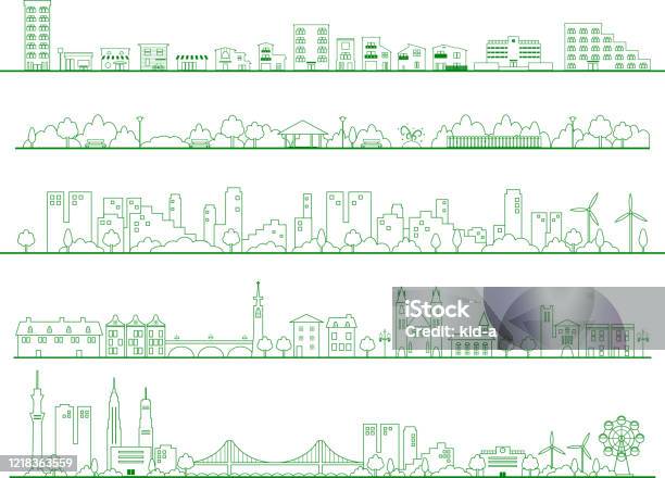 Som Illustration Av Stadens Vardagsrum Bostadsområden Park Skola Byggnader-vektorgrafik och fler bilder på Storstad