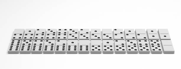 istock Dominoes game blocks set isolated against white background. 3d illustration 1218364966