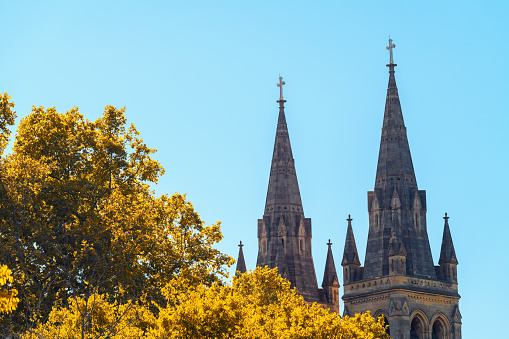 St Peter's Cathedral in North Adelaide viewed from Pennington Gardens on a day
