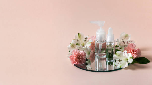 istock Natural cosmetics product in transparent plastic bottles 1218369670