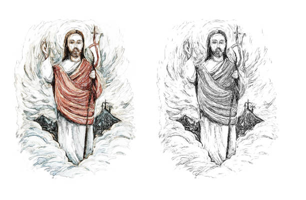 istock calm jesus messiah and resurrection with nature background 1218370766