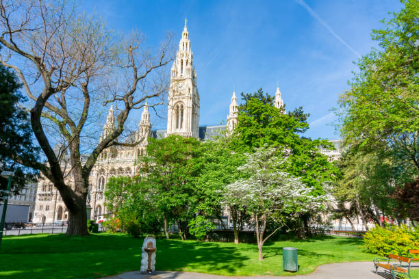 istock Vienna City Hall in spring, Austria 1218370795