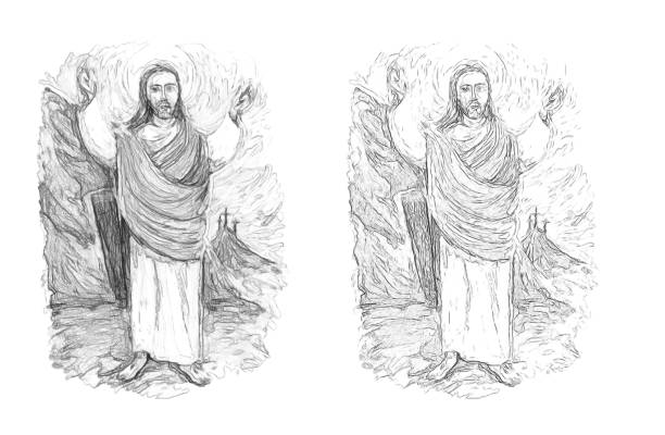 istock calm jesus messiah and resurrection with nature background 1218370872