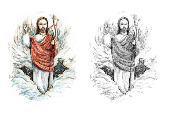istock calm jesus messiah and resurrection with nature background 1218370899