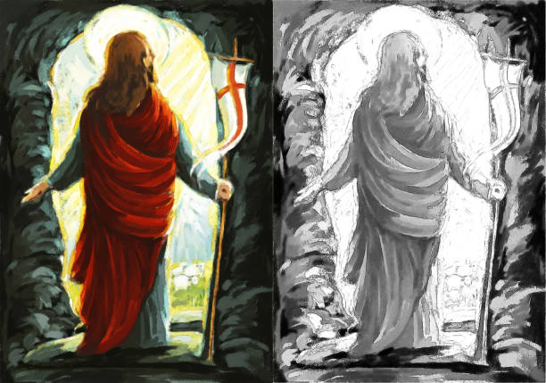 istock calm jesus messiah and resurrection with nature background 1218371084